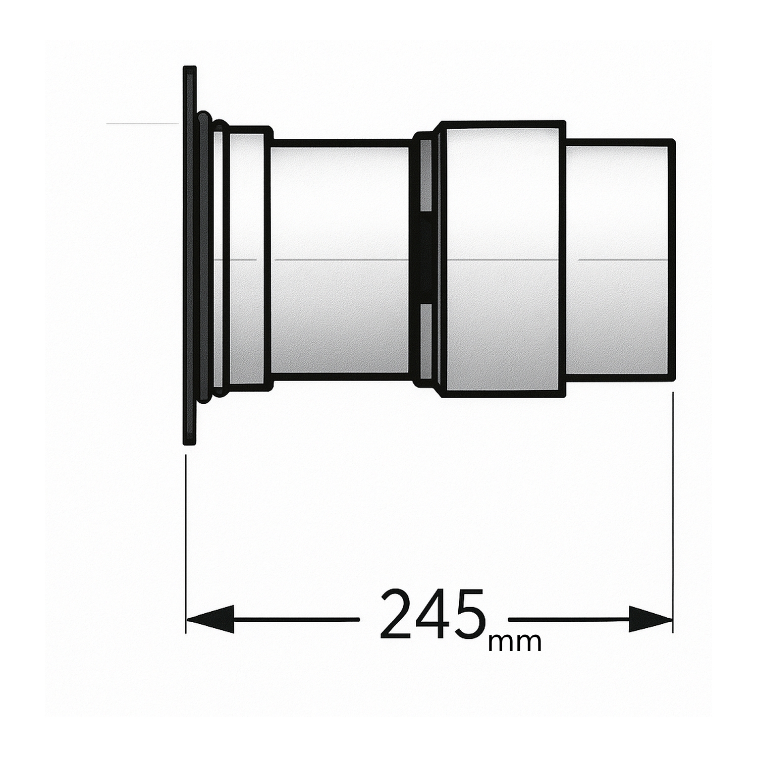 Schiedel raccord 80 simple paroi, recoupable pour PRIMA PLUS Ø113 mm mat