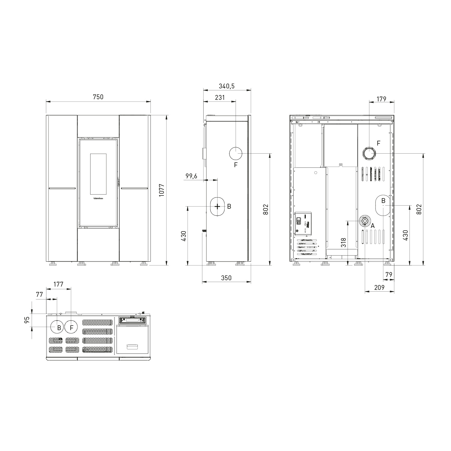 Extraflame Marilena Plus 5.0 Poêle à granulés Acier Noir