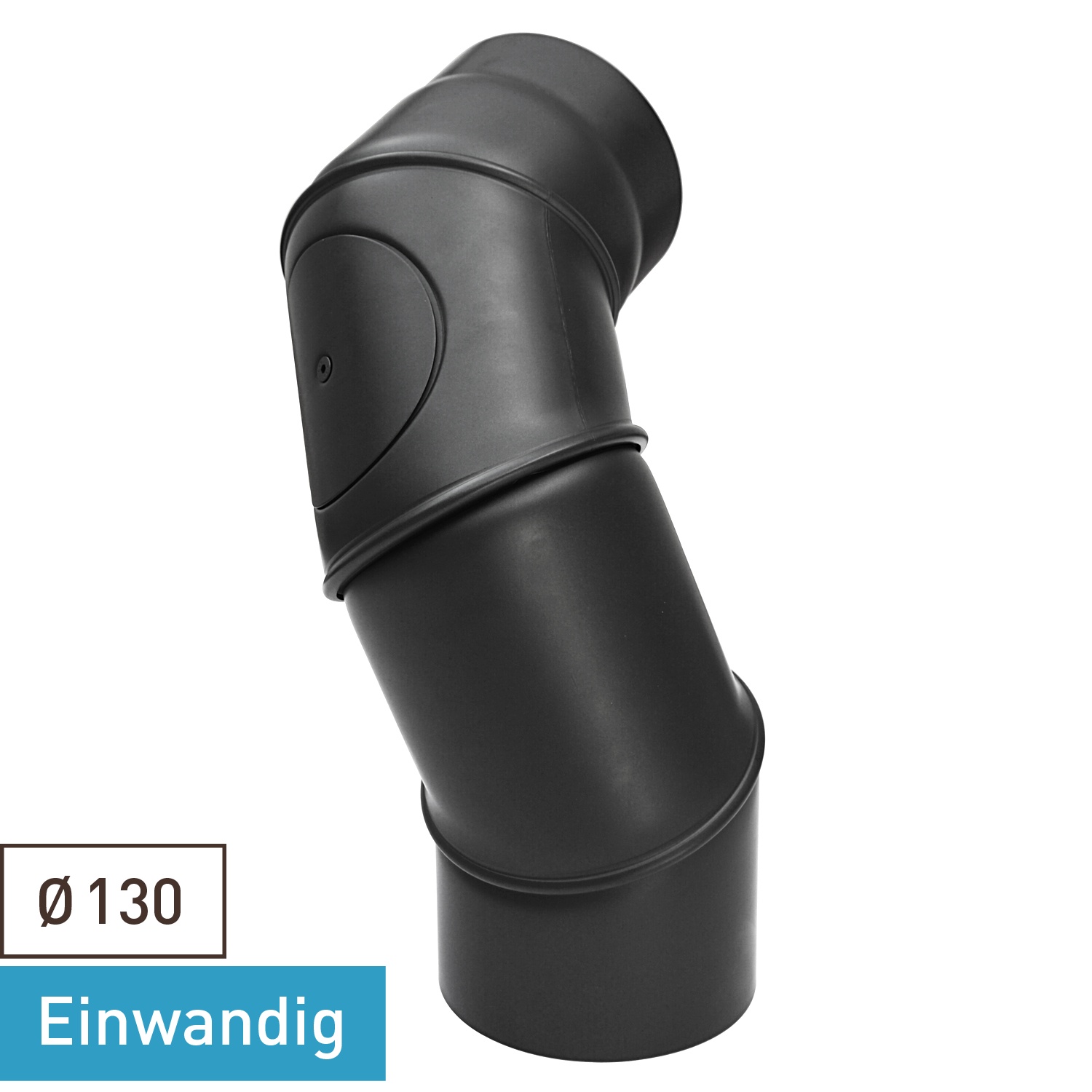 Raik Basic multicolonne 130mm noir avec porte – 4 pièces pour tuyau de fumée / conduit de fumée