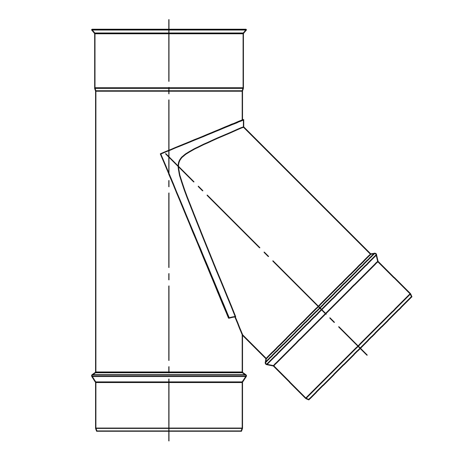 Opsinox conduit de cheminée en acier inoxydable 200mm T-pièce 45°