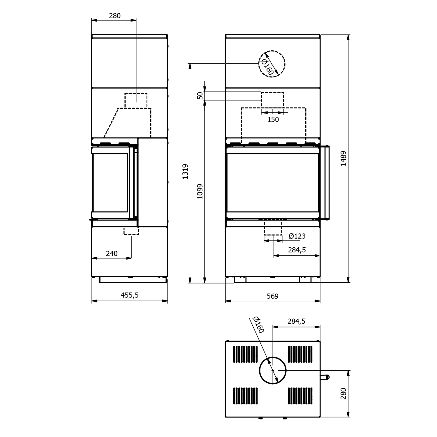 Wamsler Modulo 57/150 U Kit de cheminée Blanc