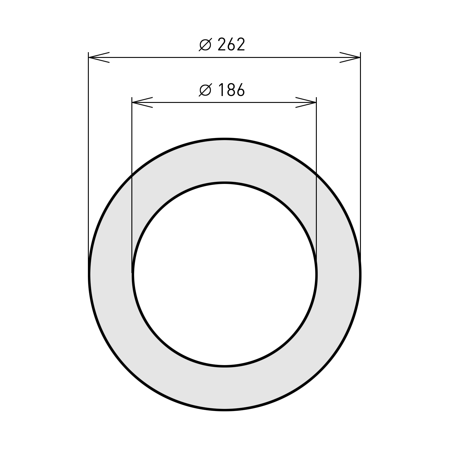 Raik Basic Rosace murale 180mm noire 3cm pour tuyau de fumée / conduit de fumée