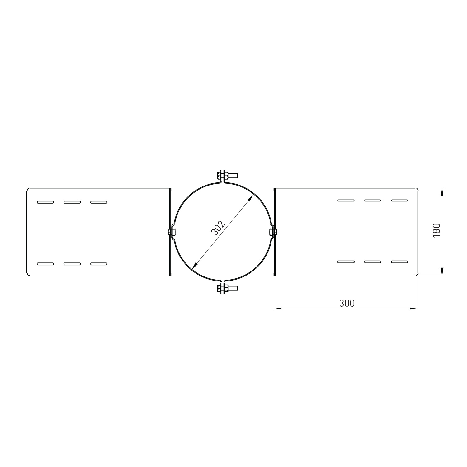 Fixation de chevrons pour cheminée en acier inoxydable Opsinox 250 mm DS