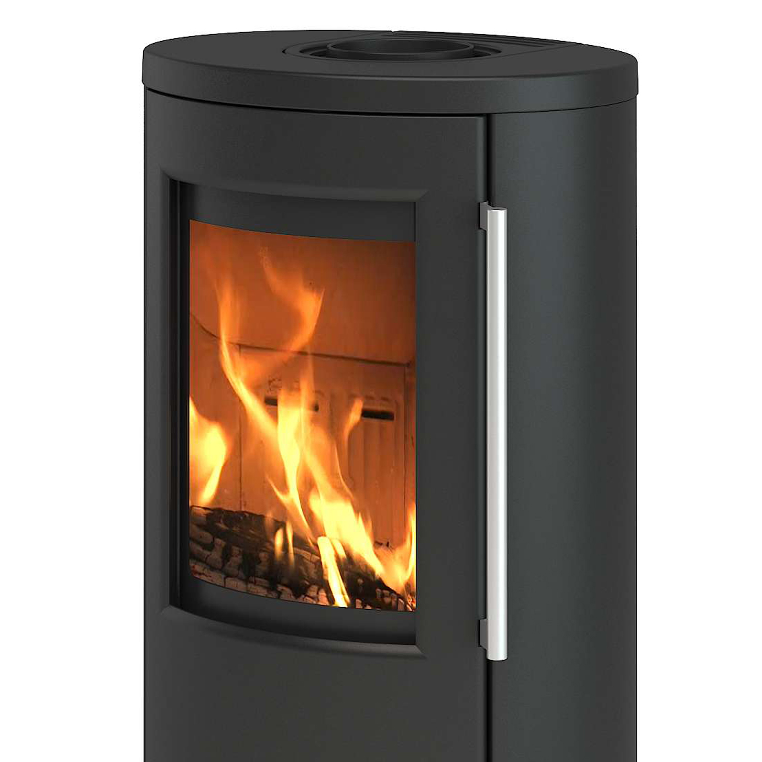 TermaTech TT21RL Poêle à bois Acier Noir Tuyau de fumée supérieur