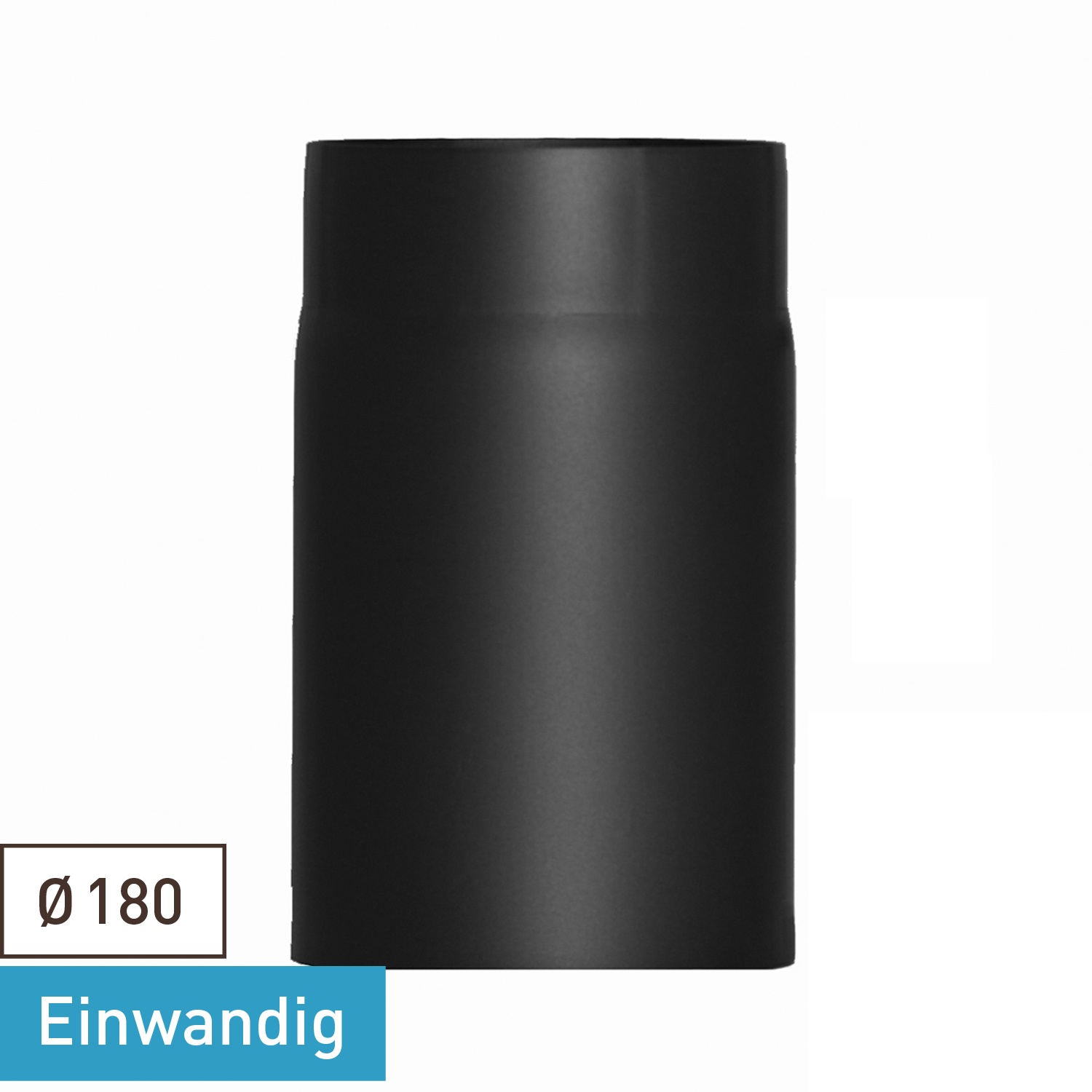 Raik Basic élément de longueur 180mm noir L: 250mm pour tuyau de fumée / conduit de fumée