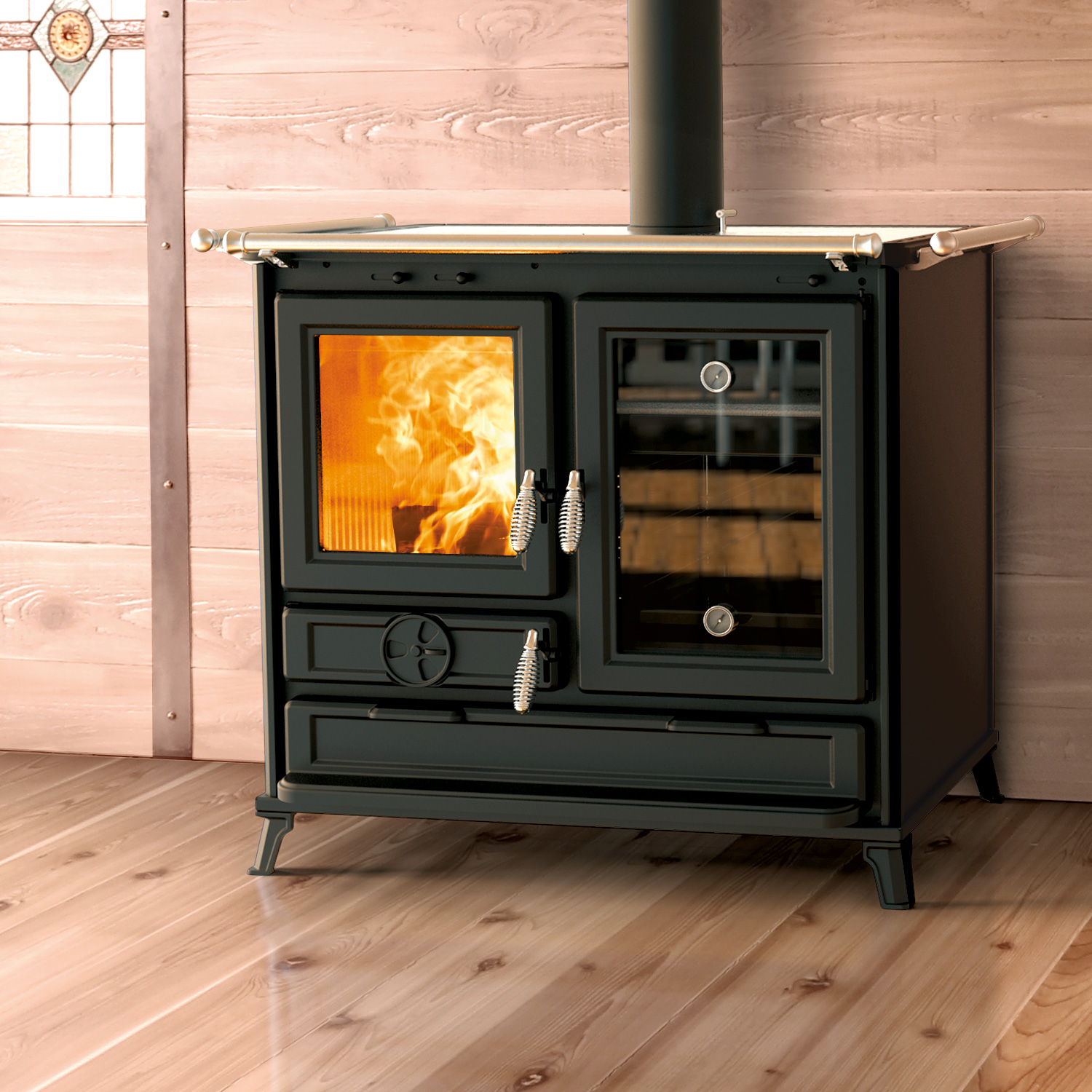 Thermorossi Margot Evo6 cuisinière à bois anthracite