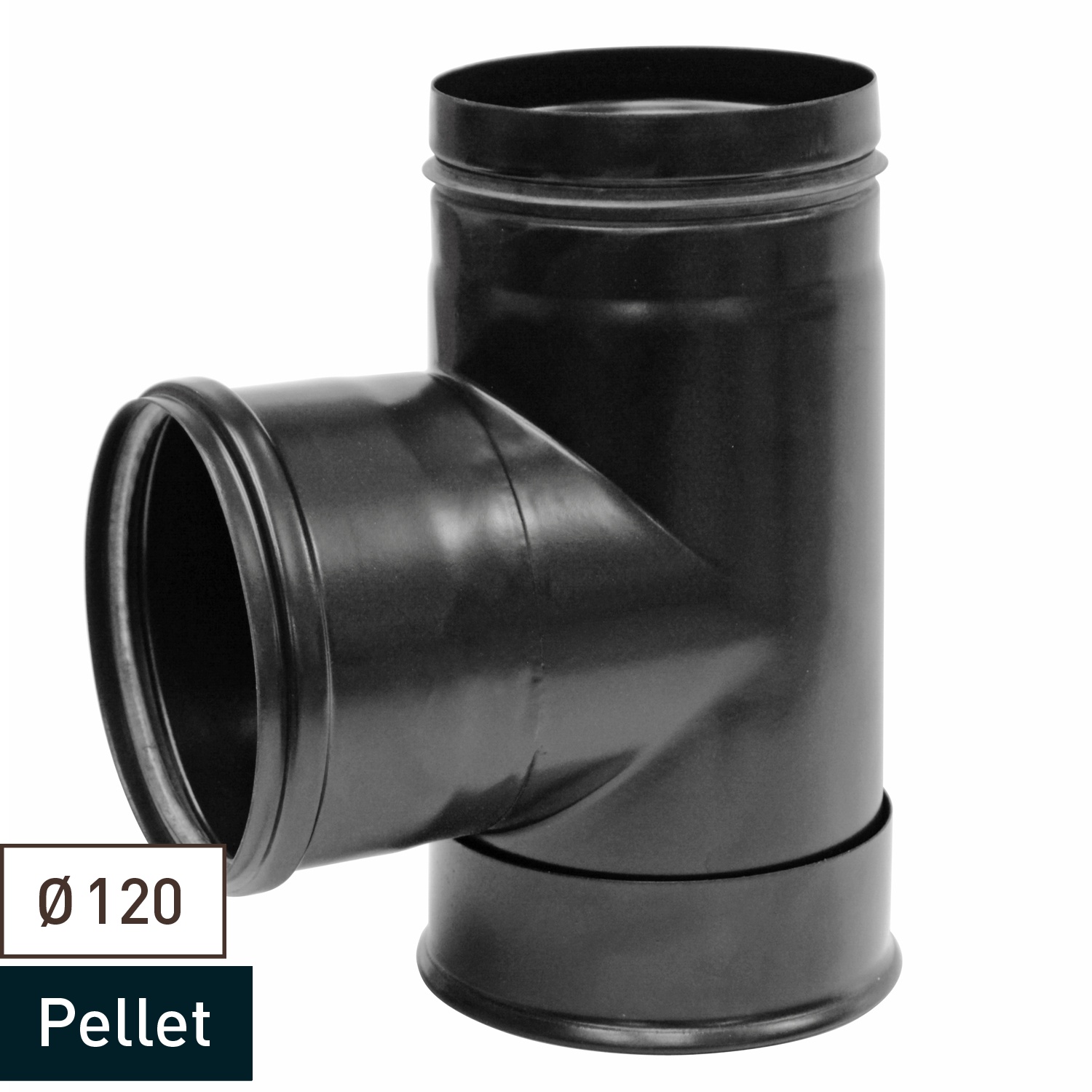 Raik conduit de poêle / tuyau de poêle 120 mm - coude à capsule (pièce en T)