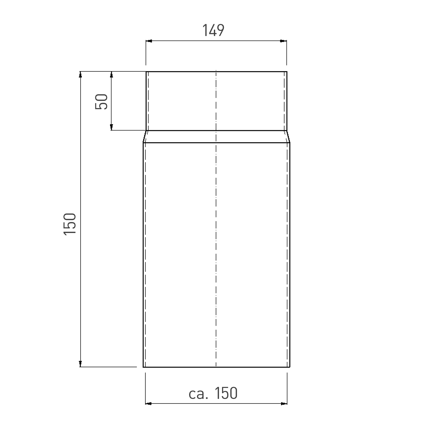 Raik conduit de fumée / tuyau de poêle émaillé 150mm - 150mm gris Raik conduit de fumée / tuyau de poêle émaillé 150mm - 150mm gris