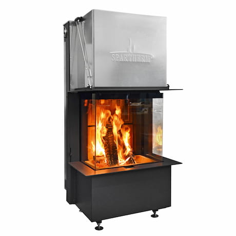 Spartherm Premium Arte-3RL-60h Kamineinsatz Darstellung eines Kamineinsatzes ohne Verkleidung und mit großem Sichtfenster