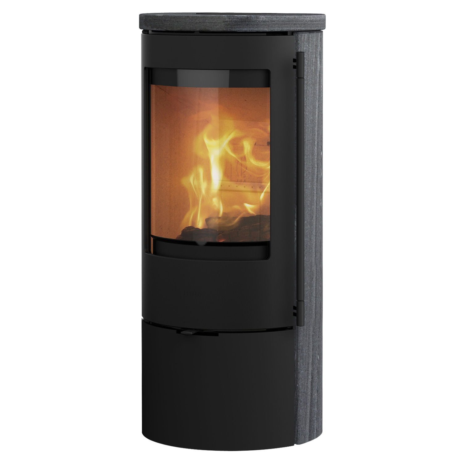 Lotus Prestige Basic S Poêle à bois Indian Night, Corps Noir, DIBt, Raccordement du conduit de fumée à l'arrière