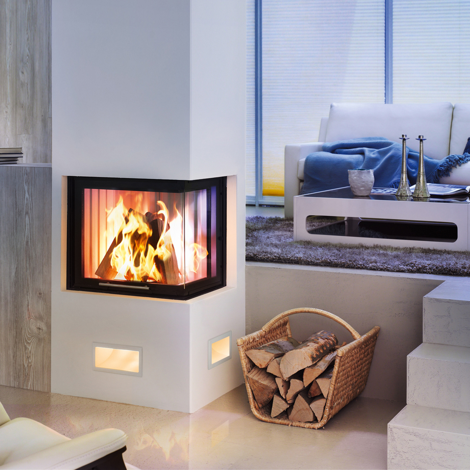 Spartherm Varia 2R-55h RLU insert de cheminée d'angle