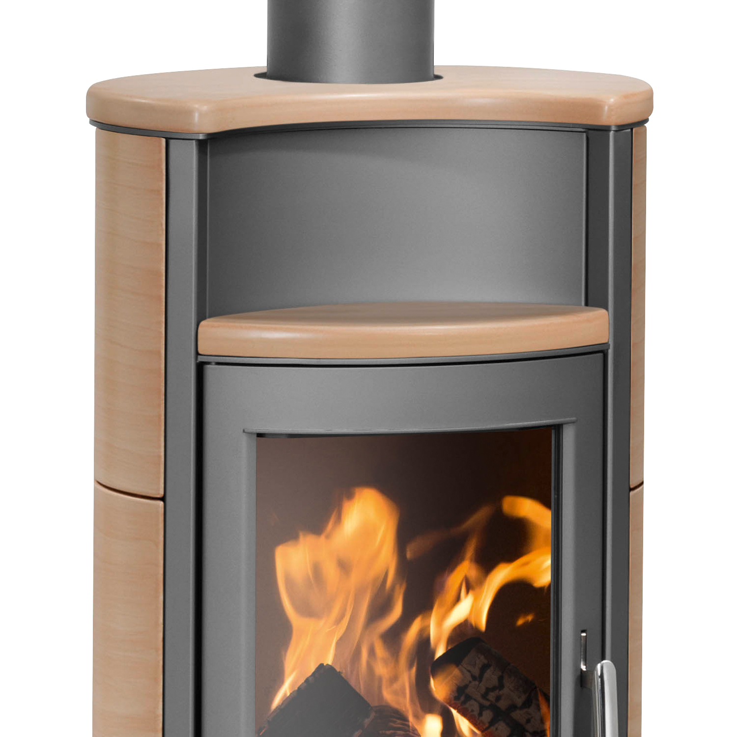 Oranier Pori 5 Poêle à bois Acier Gris Fonte / Carrelage Corretto