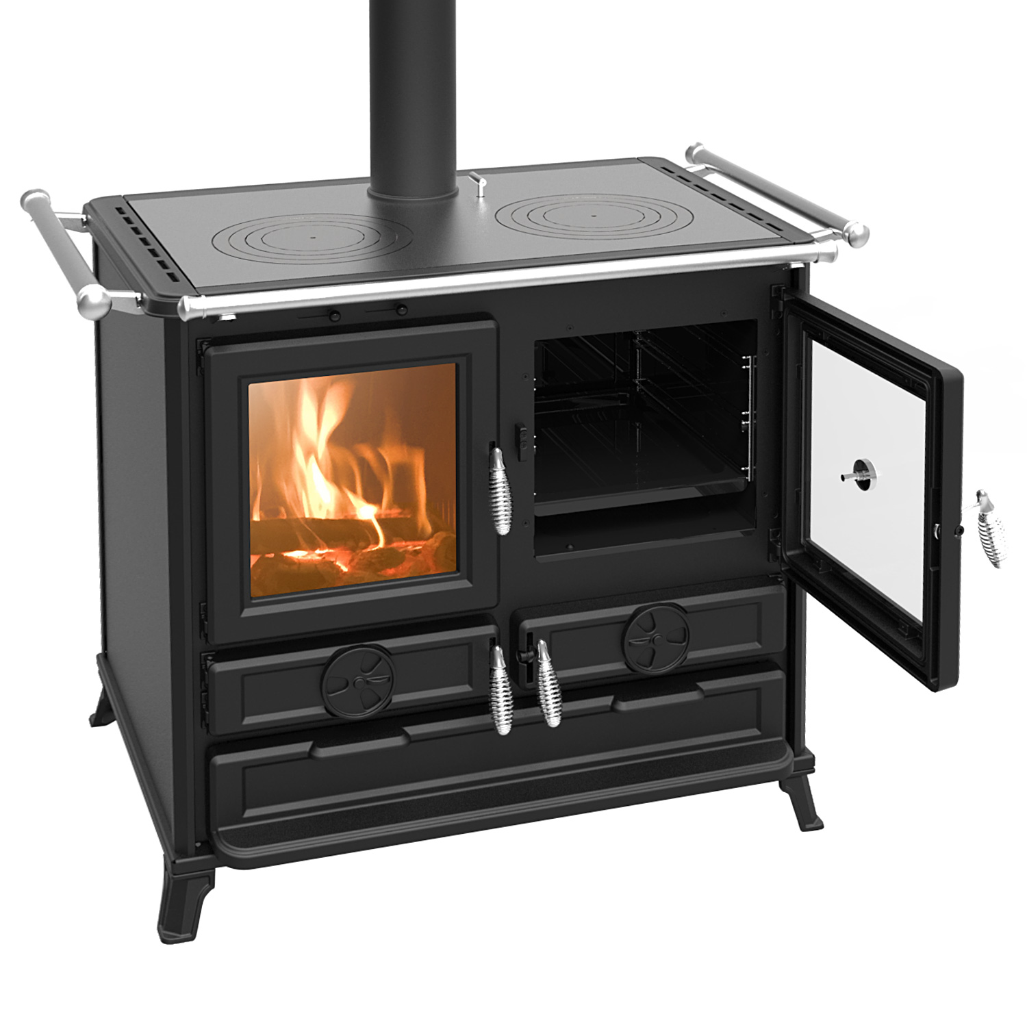 Thermorossi Klara Evo6 cuisinière à bois anthracite
