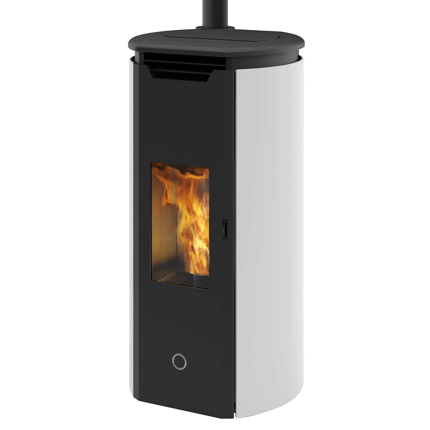 EK63 Tweed90+ EVO poêle à granulés RR haut acier blanc perlé