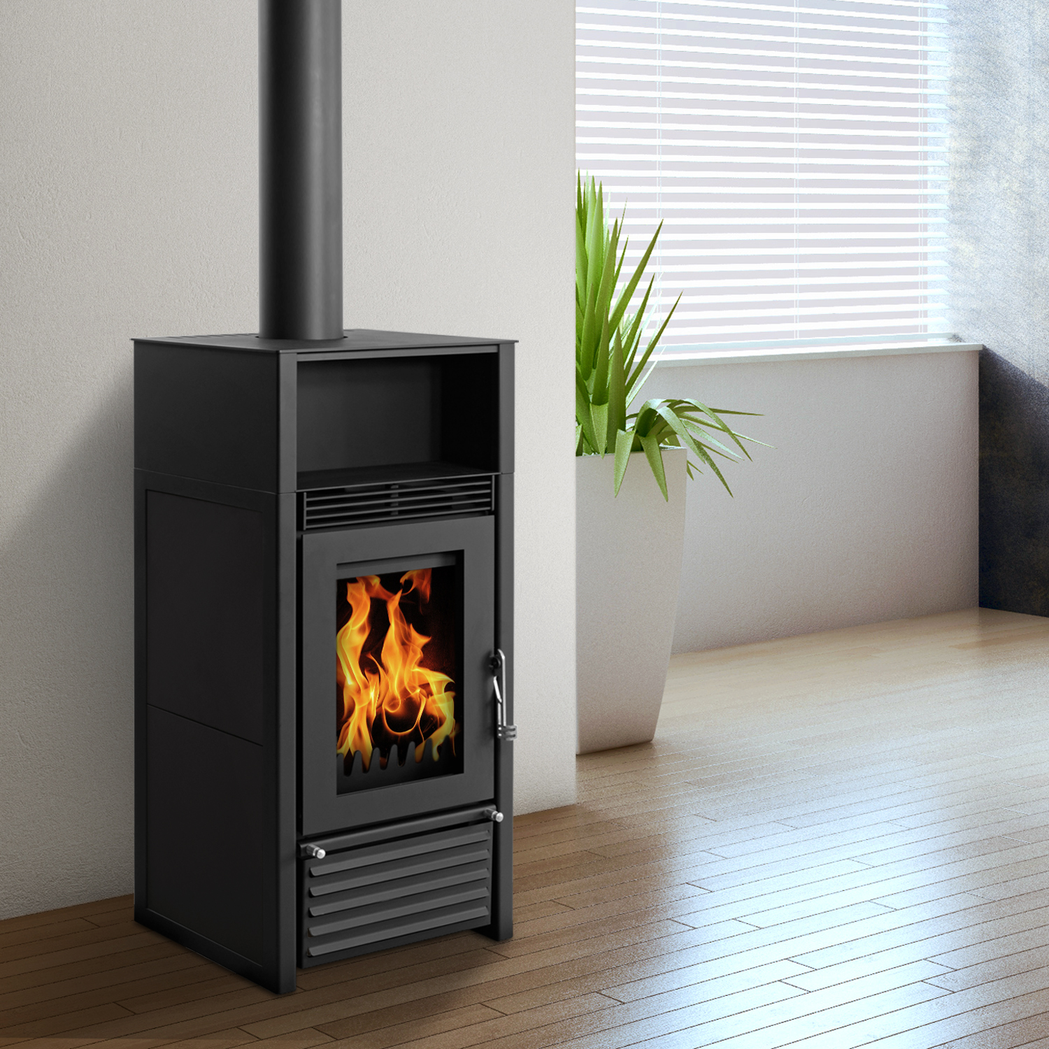 Poêle à bois avec échangeur thermique Schmitzker Marbella Up noir Poêle à bois avec échangeur thermique Schmitzker Marbella Up noir