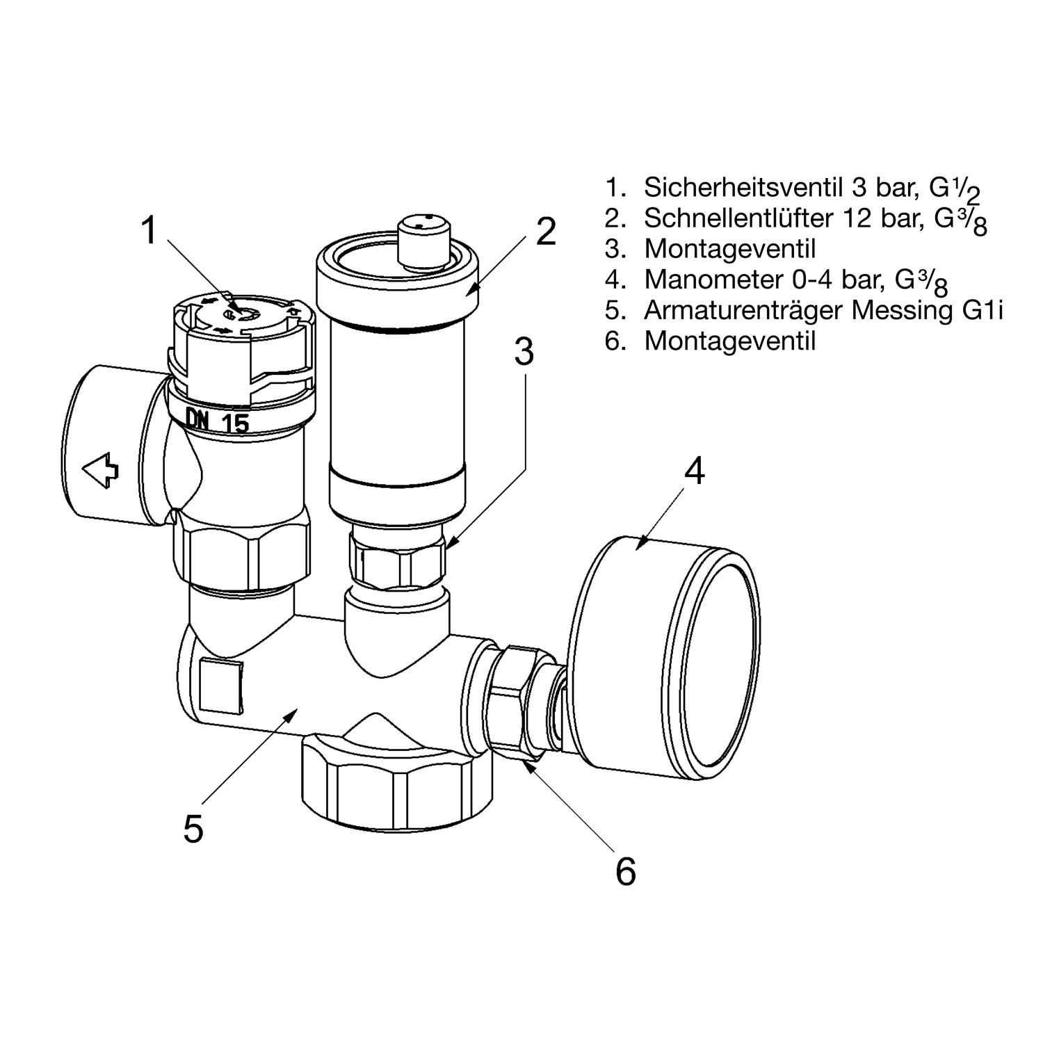 Groupe de sécurité de chaudière Afriso KSG mini