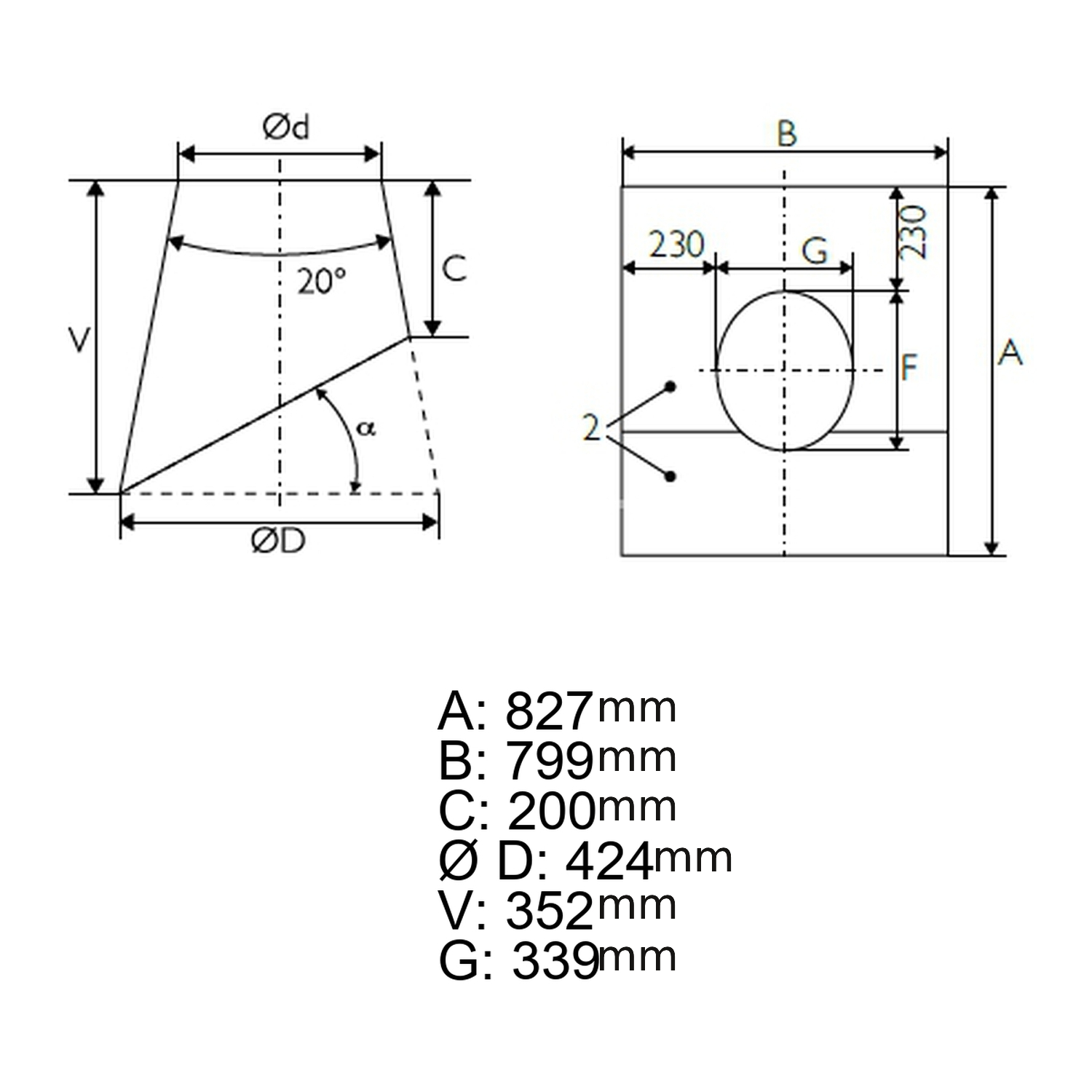 Schiedel traversée de toit 16-25° Wakaflex noir, embout inox pour ICS Ø180 mm / 200 mm double paroi brillant