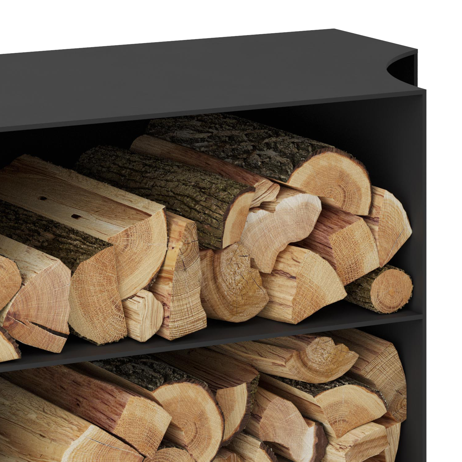 Casier à bois Spartherm pour Passo XS côté gauche Nero