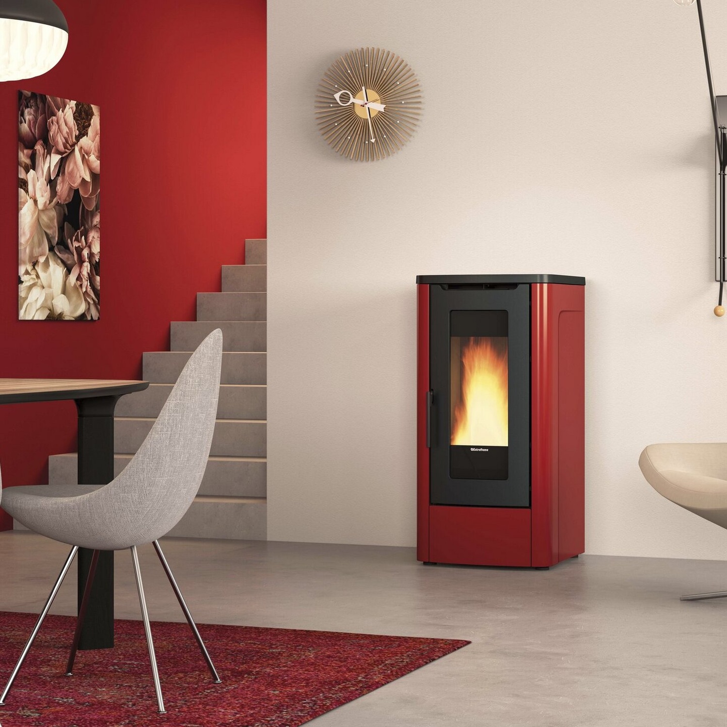Extraflame DAHIANA 5.0 EVO - Bordeauxrot poêle à granulés