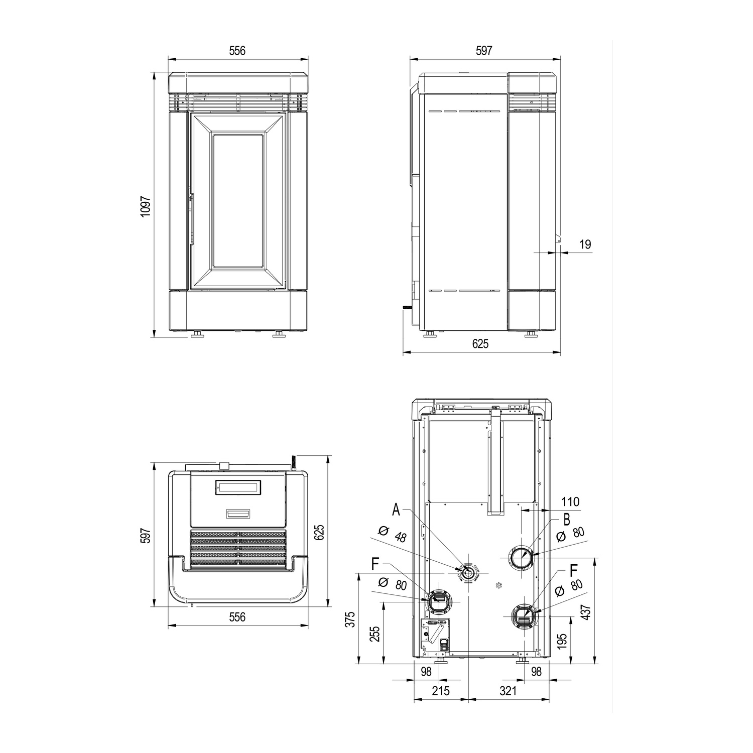 Extraflame LUCIA PLUS.16 - Taupe poêle à granulés