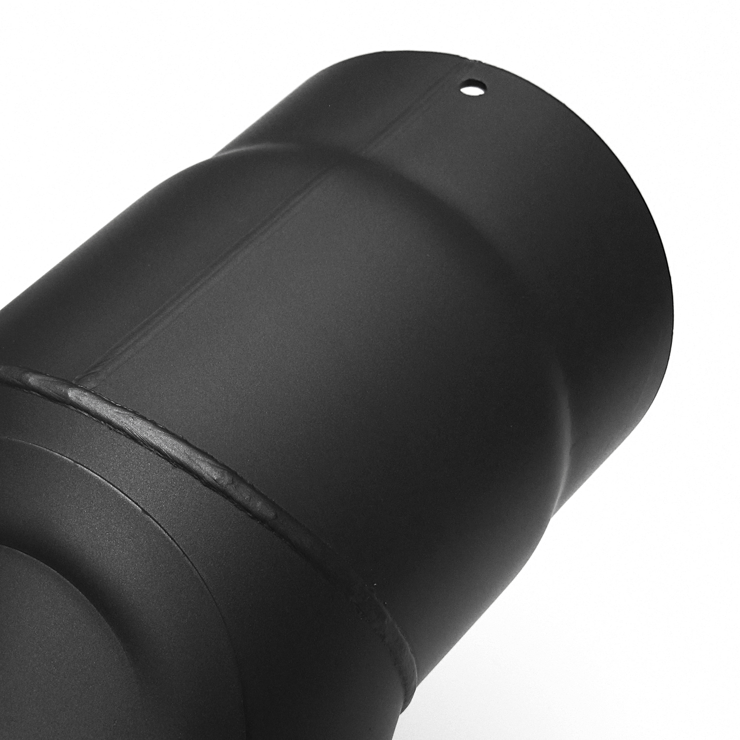 Coude de conduit de fumée / Tuyau de poêle 150 mm - 90° avec ouverture de nettoyage noir