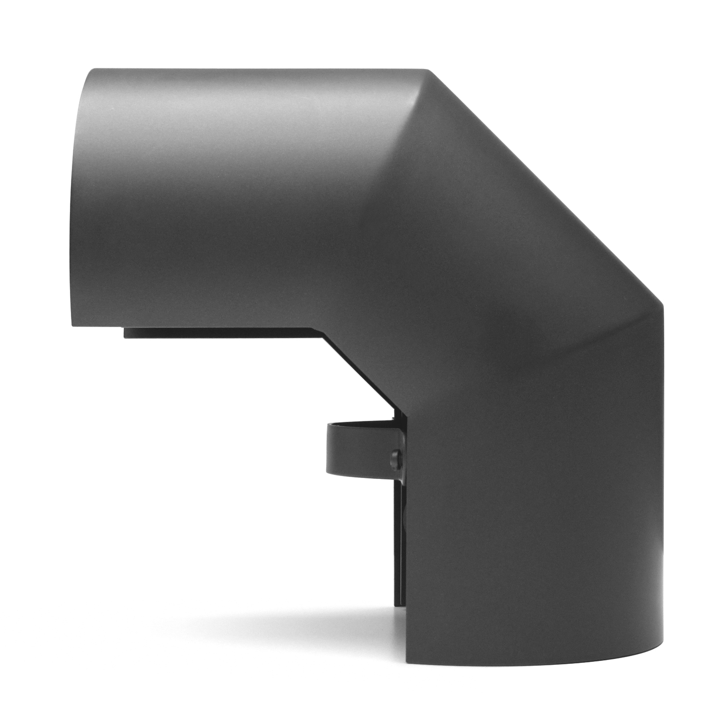 Coude de conduit de fumée / Tuyau de poêle 120mm - Bouclier thermique double 90° gris fonte
