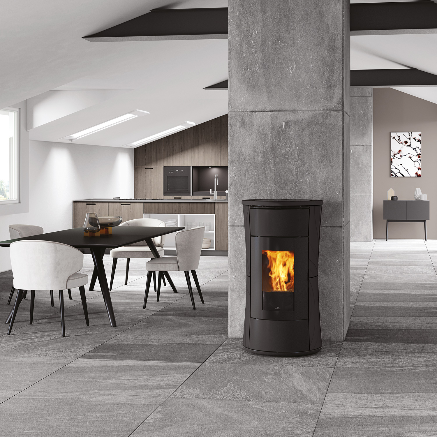 Edilkamin Cherie 9 EVO poêle à granulés céramique gris foncé