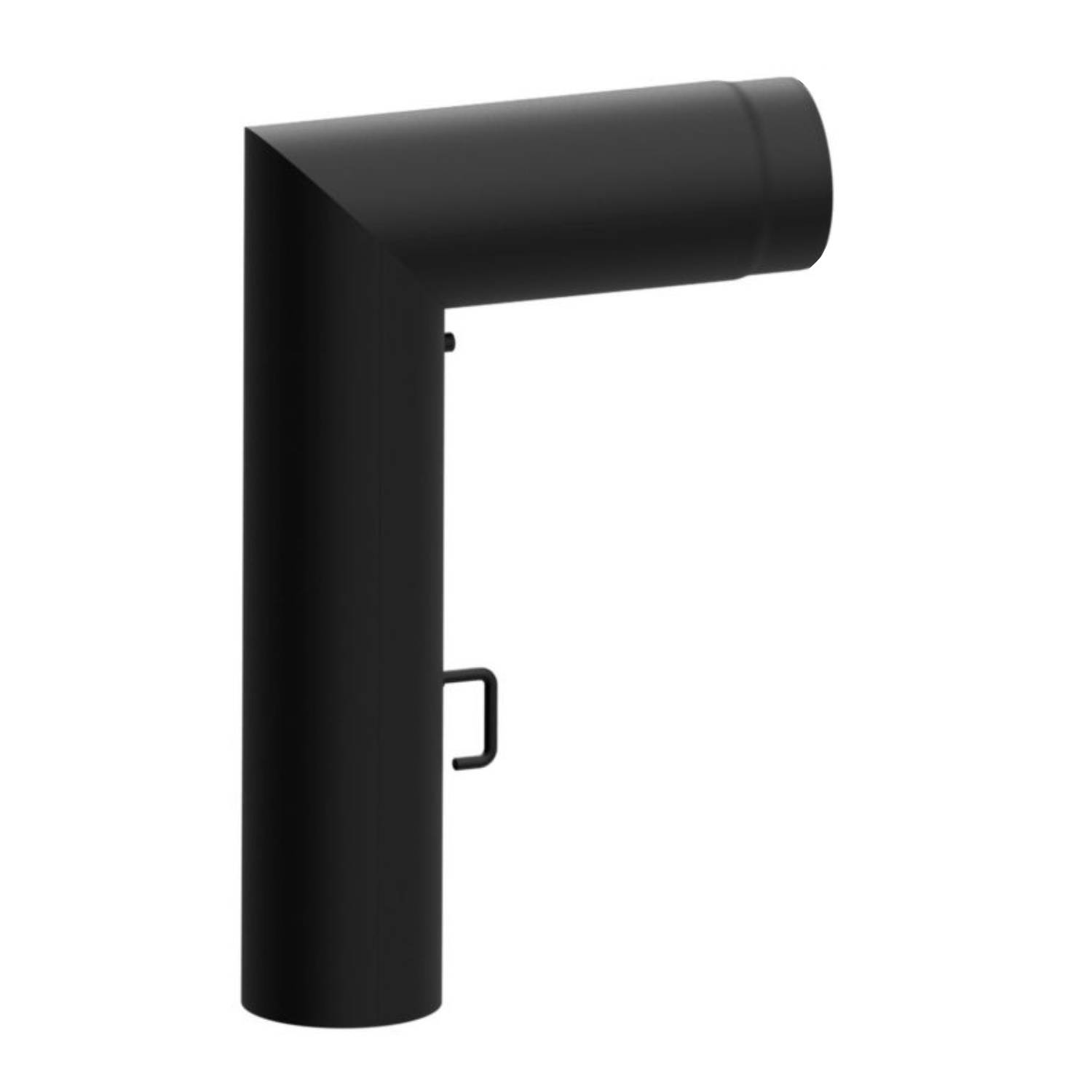 Raik coude LS diamètre 150/90° 2,00mm 2-pièces 700/450 avec porte intégrée avec modérateur de tirage noir