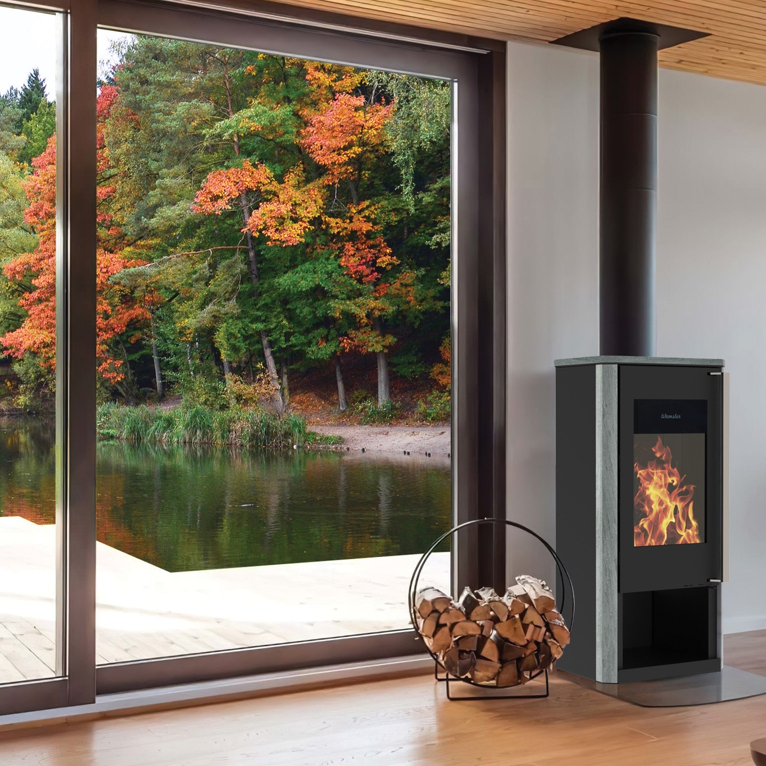 Wamsler poêle à bois « Turon » pierre naturelle