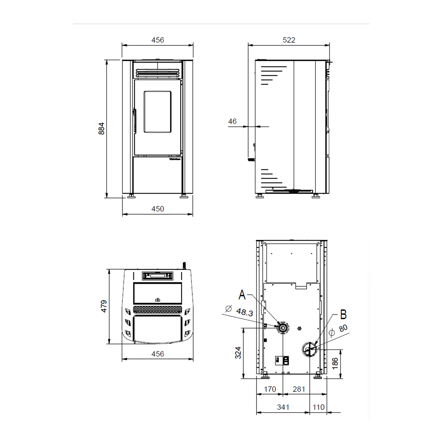 Extraflame Ketty 5.0 poêle à granulés acier ivoire