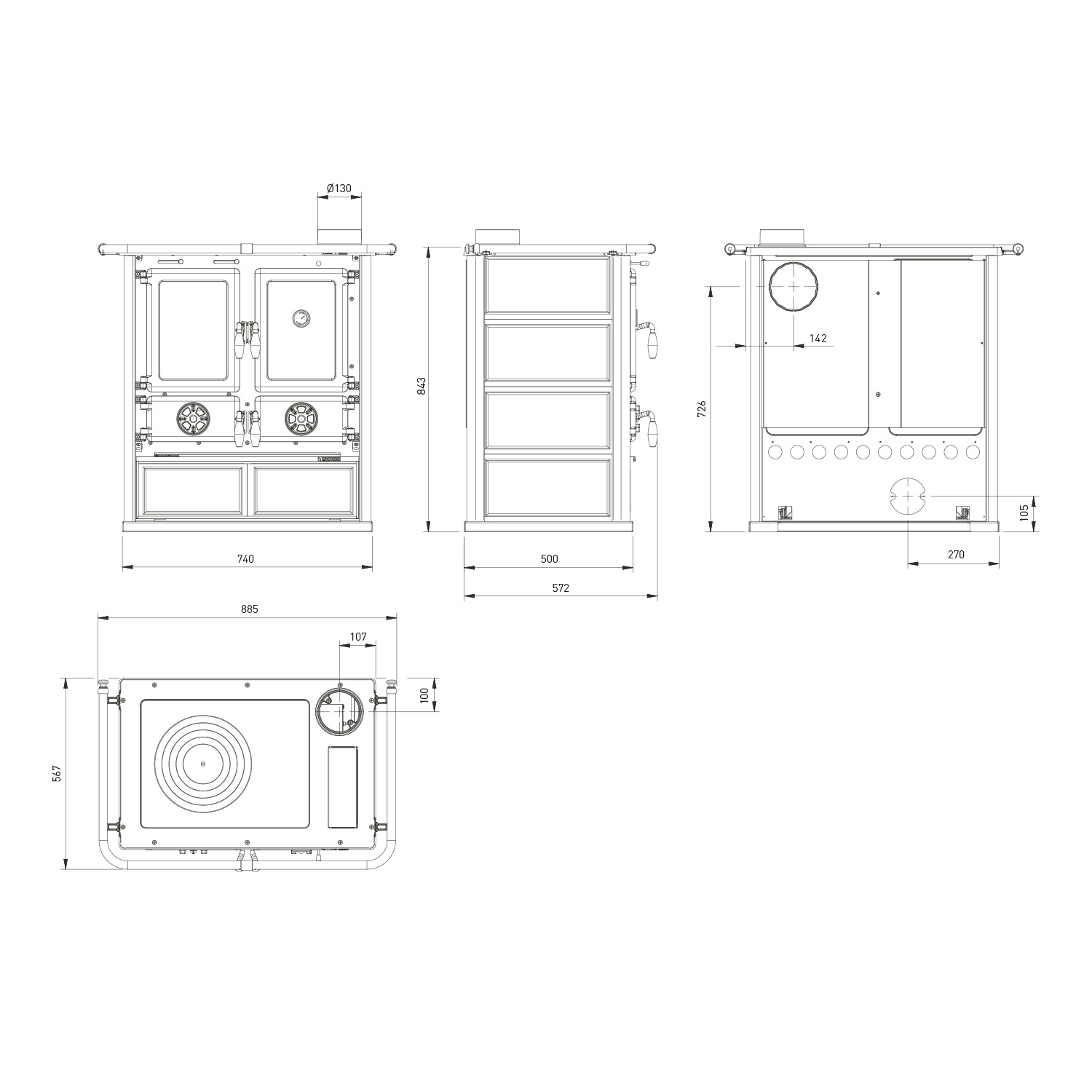 La Nordica Rosetta 16 cuisinière à bois pierre ollaire