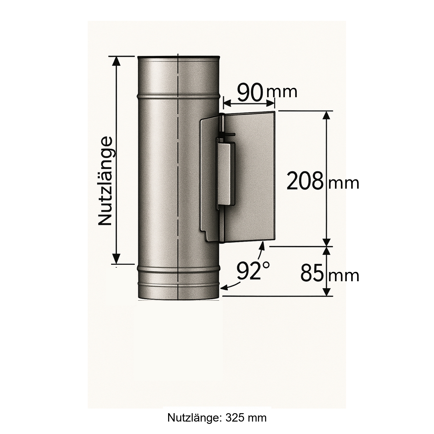 Schiedel PRIMA PLUS raccord de porte de nettoyage angulaire Ø150 mm avec siphon de condensat simple paroi mat