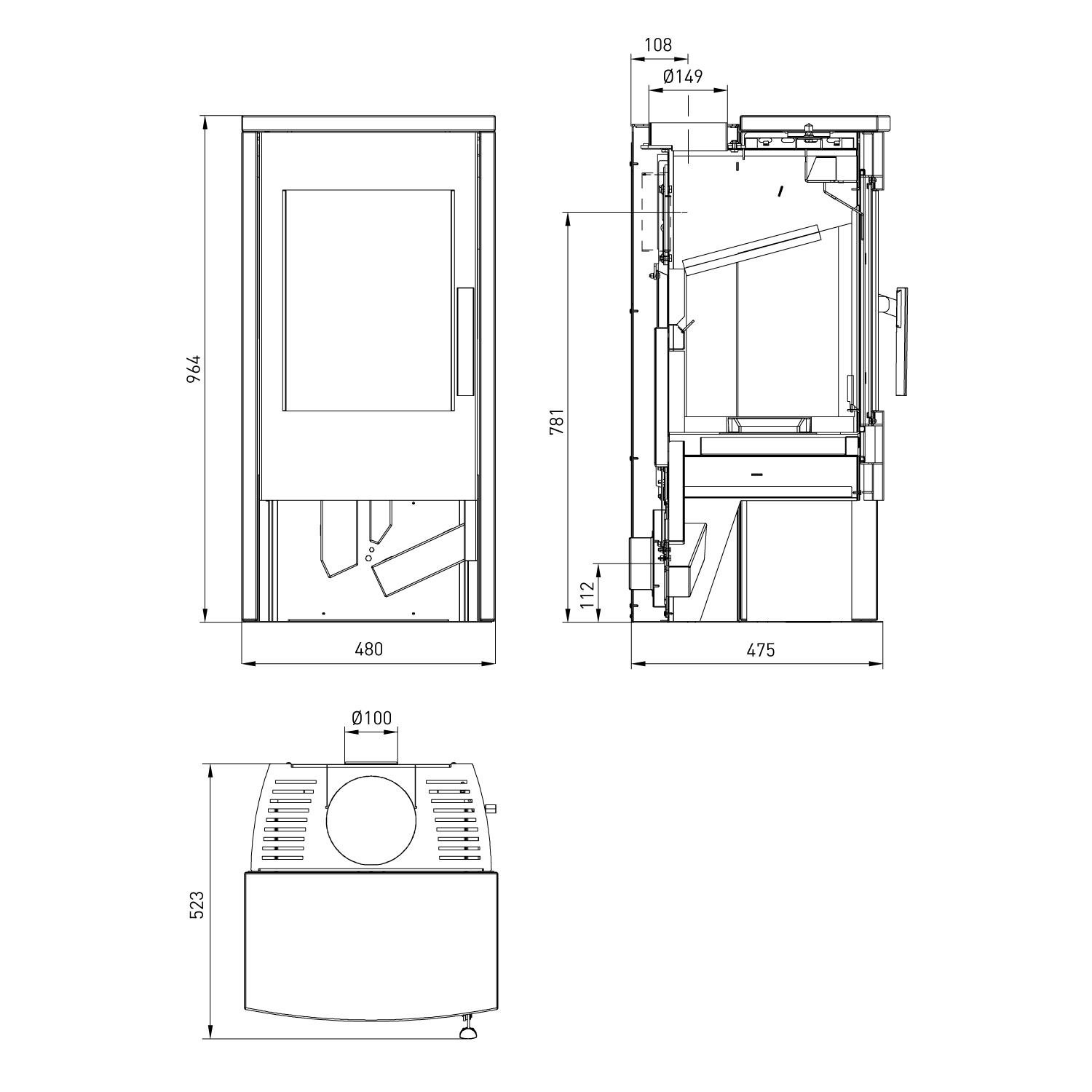Haas+Sohn Rubus easy Poêle à bois Noir / Woodstone