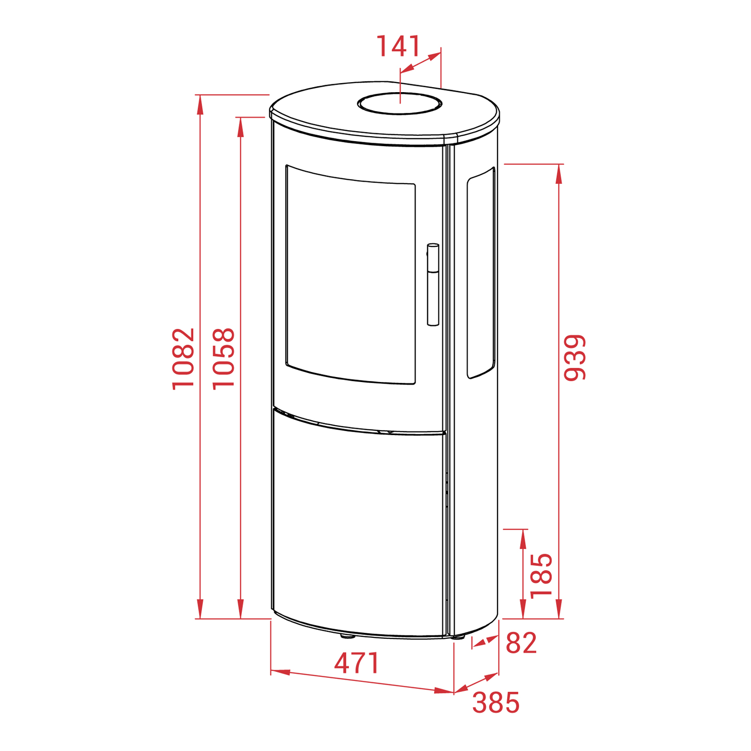 Lotus Mira 4 poêle à bois noir