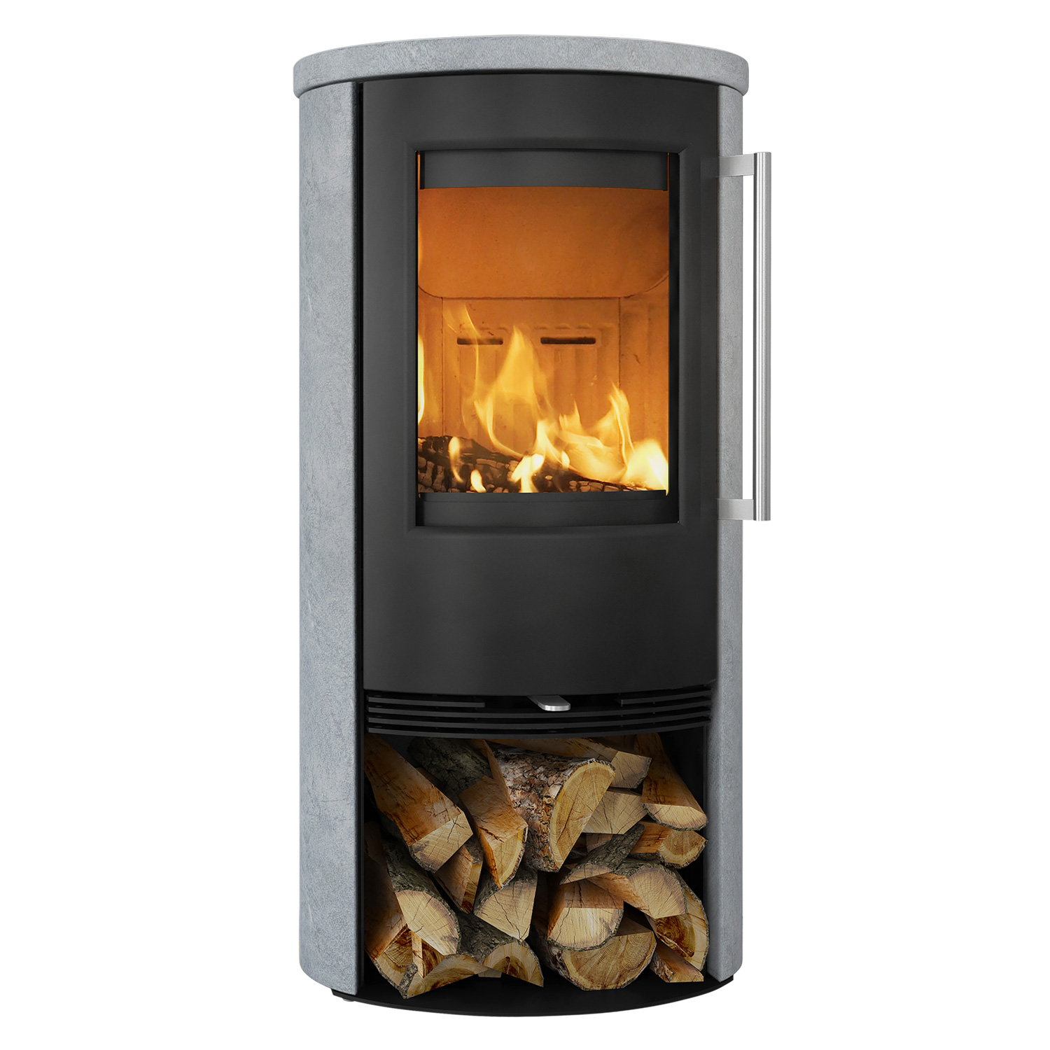 TermaTech TT21RS Poêle à bois Acier Noir Pierre ollaire Mat
