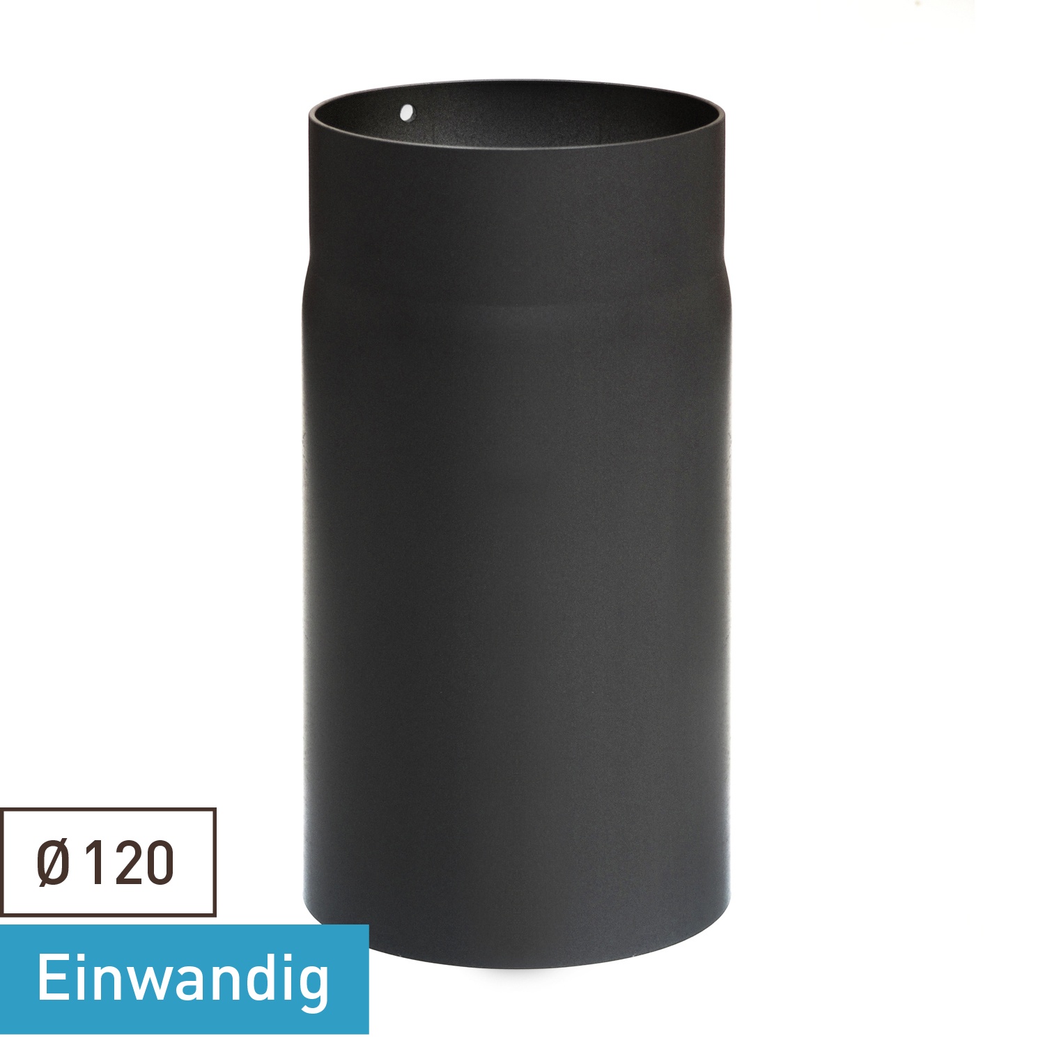 Raik Basic élément de longueur 120mm noir L:250mm pour tuyau de fumée / conduit de fumée