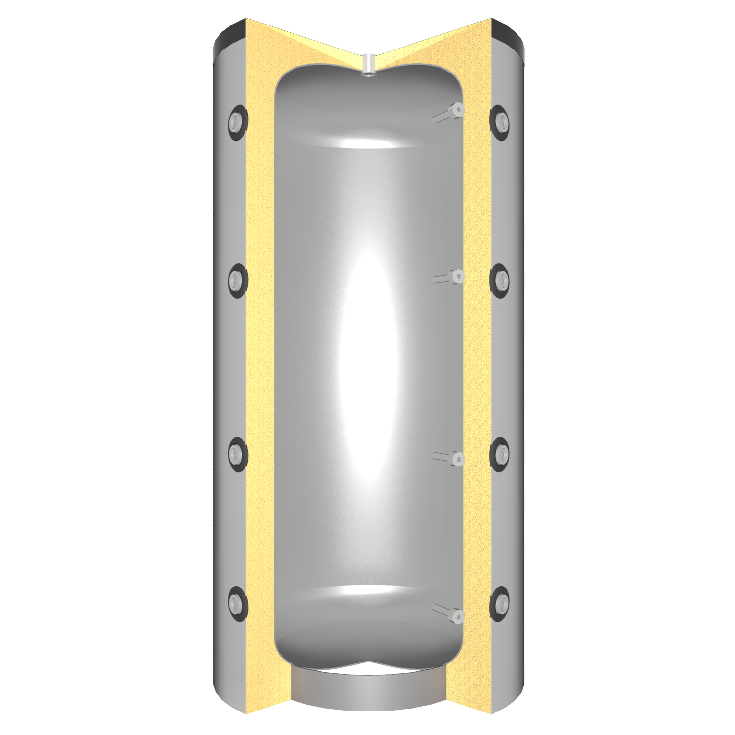 Aquaflam 25 Basic Crème Poêle à bois hydraulique Ensemble complet + Réservoir tampon TPSM 1000