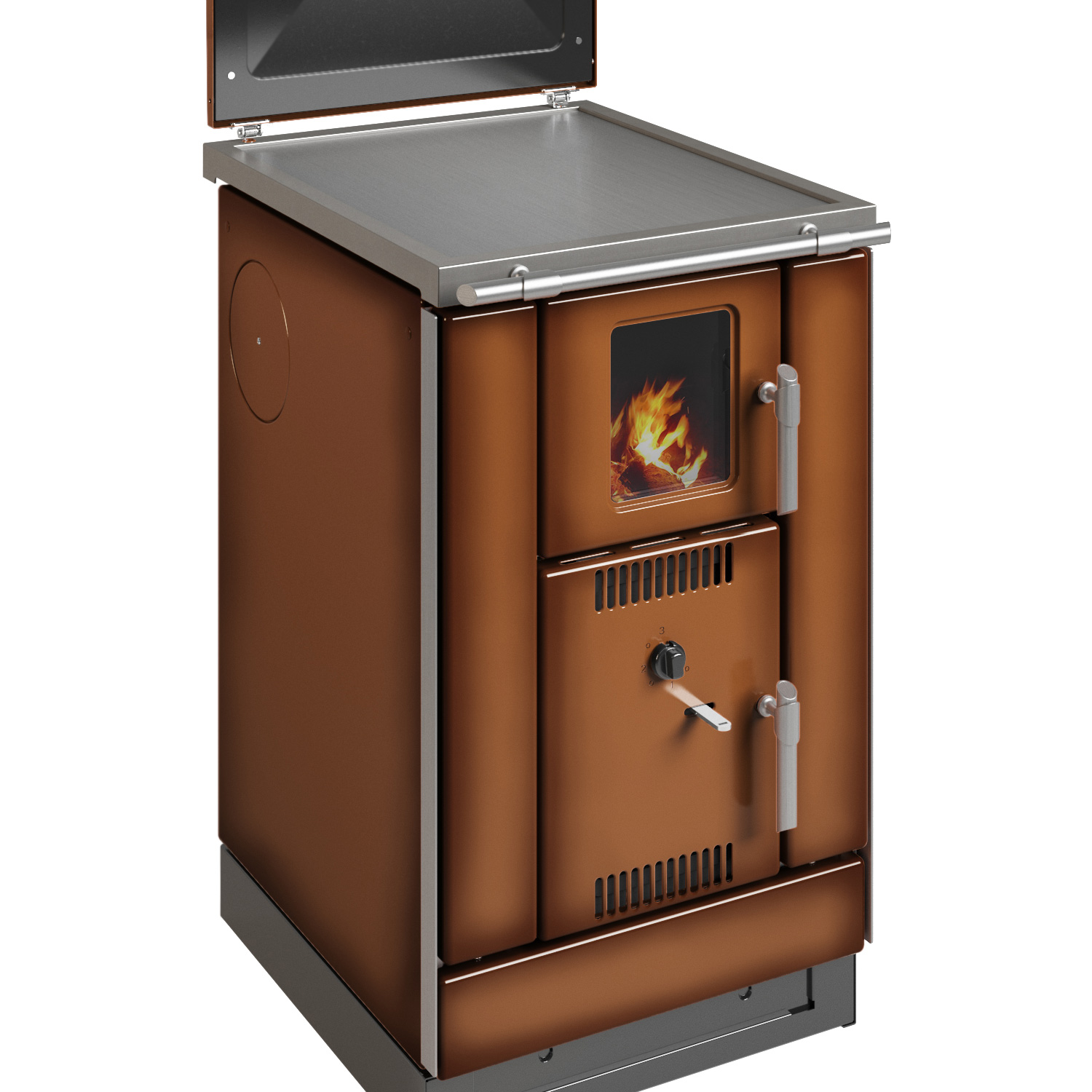 Wamsler K 158 F poêle de cuisine à eau avec plaque en acier marron