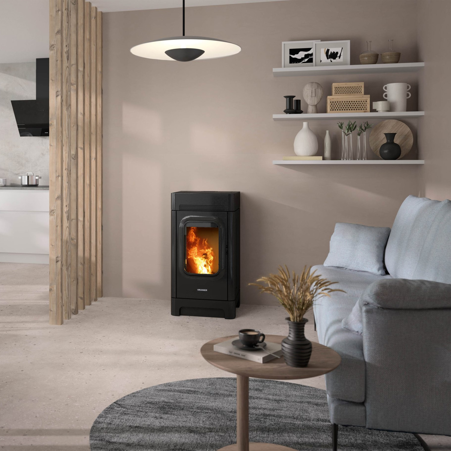 Oranier Calimo poêle à granulés acier noir