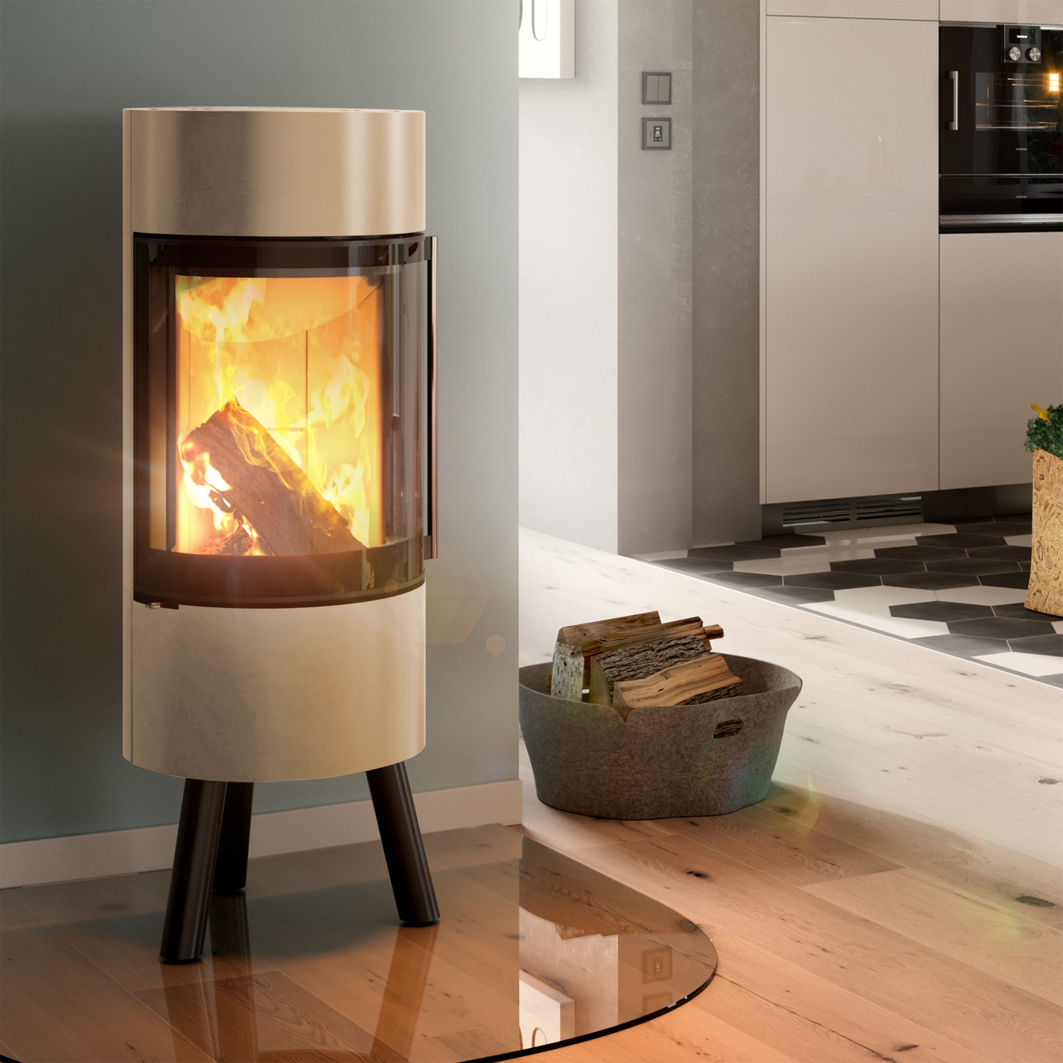 Spartherm Passo XS poêle à bois sur trépied Perle