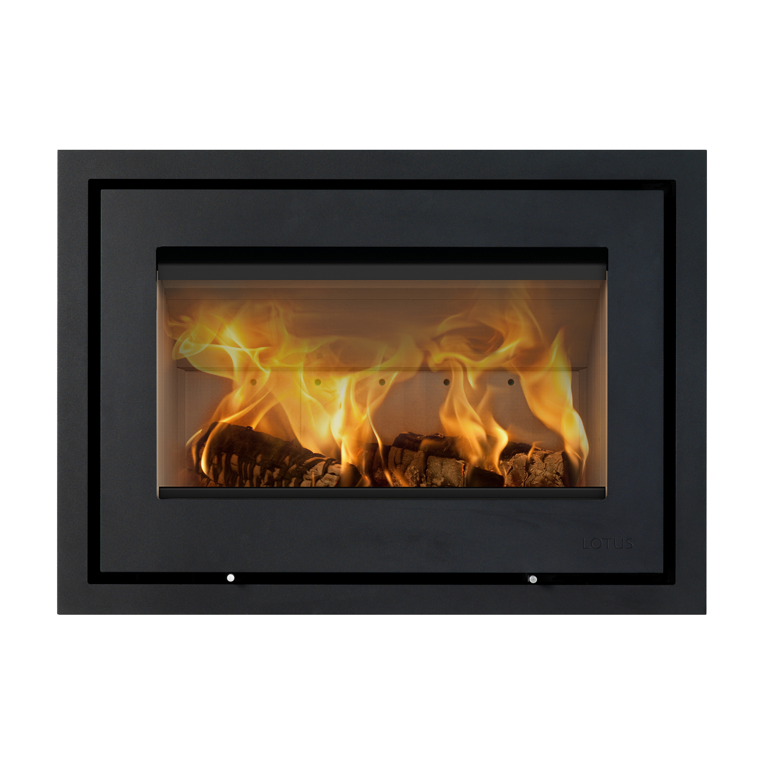 Lotus H370 Petit Insert de Cheminée Noir / Charnières à droite