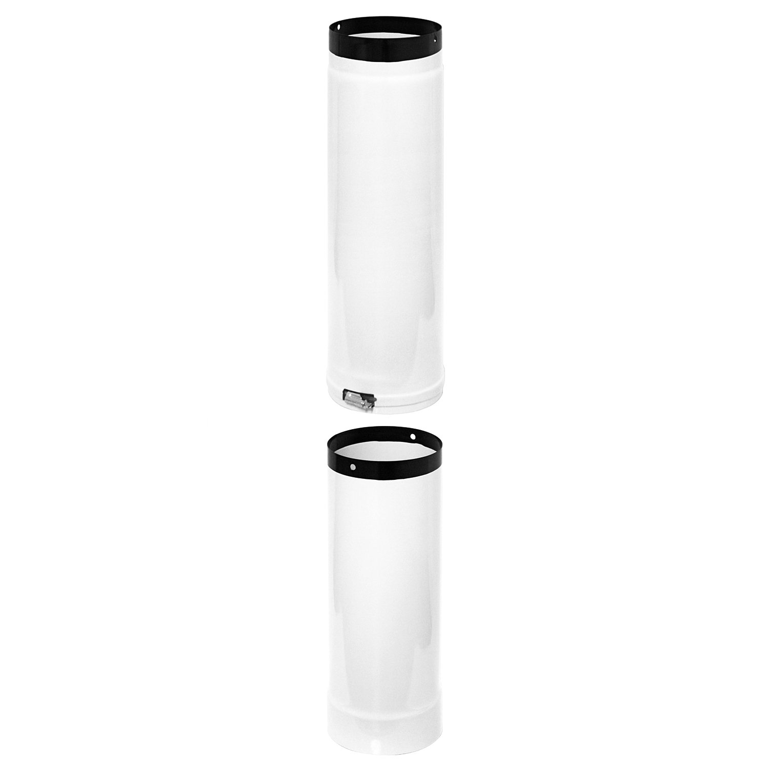 Tube de raccordement / Tuyau de poêle émaillé 150 mm - Tube télescopique blanc