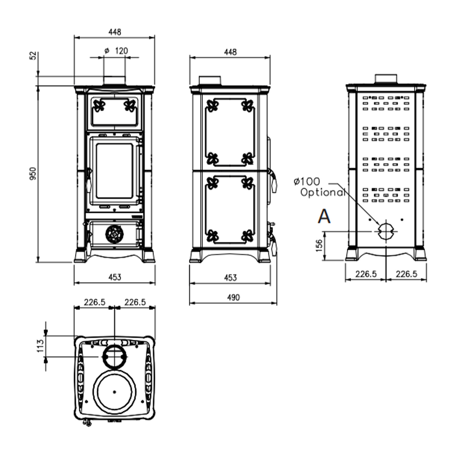 La Nordica Emiliana 16 poêle à bois Bianco Infinity