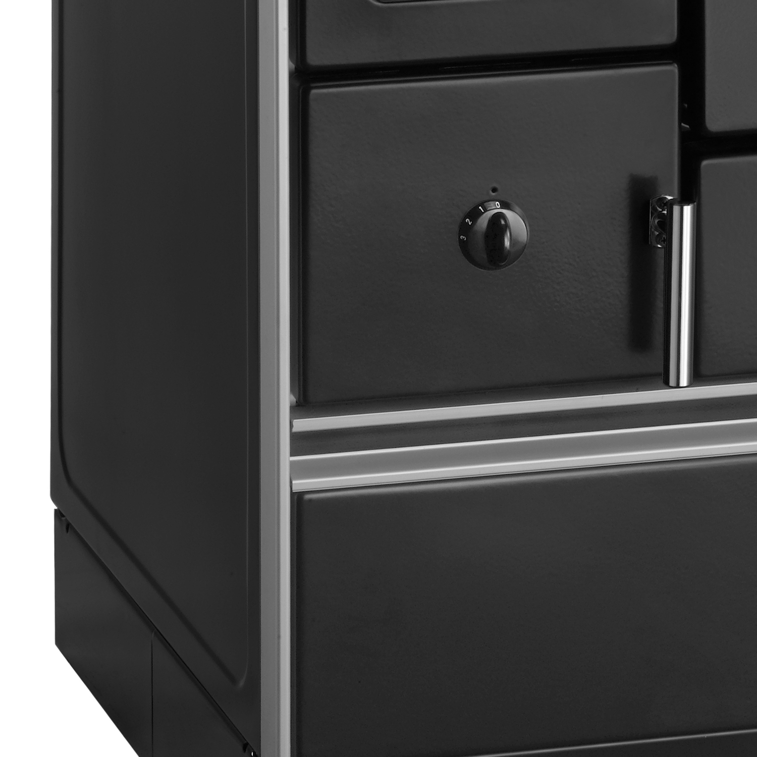 Wamsler K 176 F/A 70 Style Cuisinière Noire, Plaque Vitrocéramique, Four à Droite