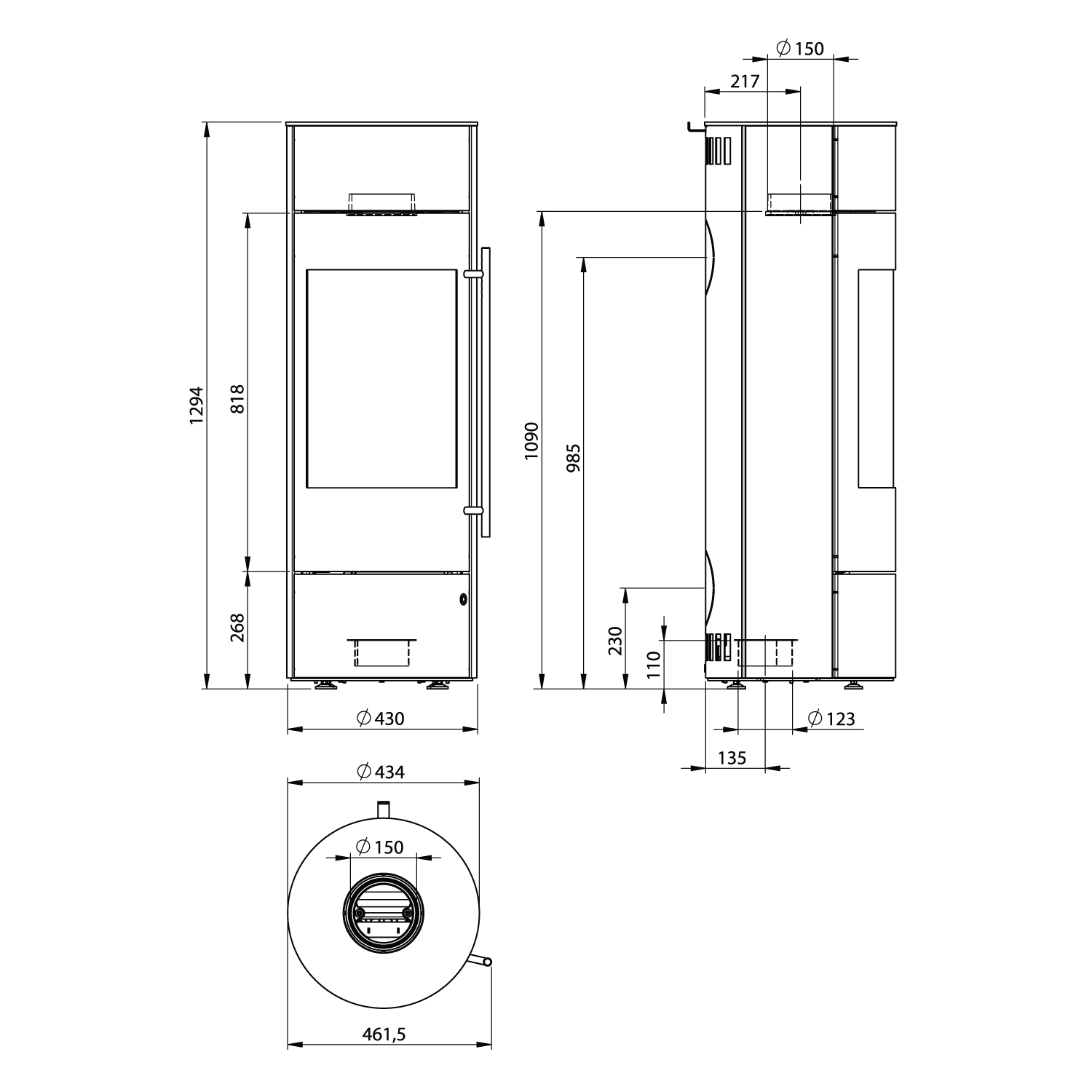 Olsberg Tipas PowerBloc! Poêle à bois compact en acier noir
