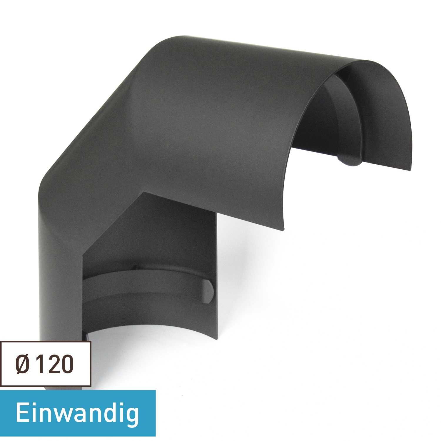 Raik Basic écran thermique 120mm gris fonte pour coude en 3 parties 90° pour tuyau de fumée / conduit de fumée