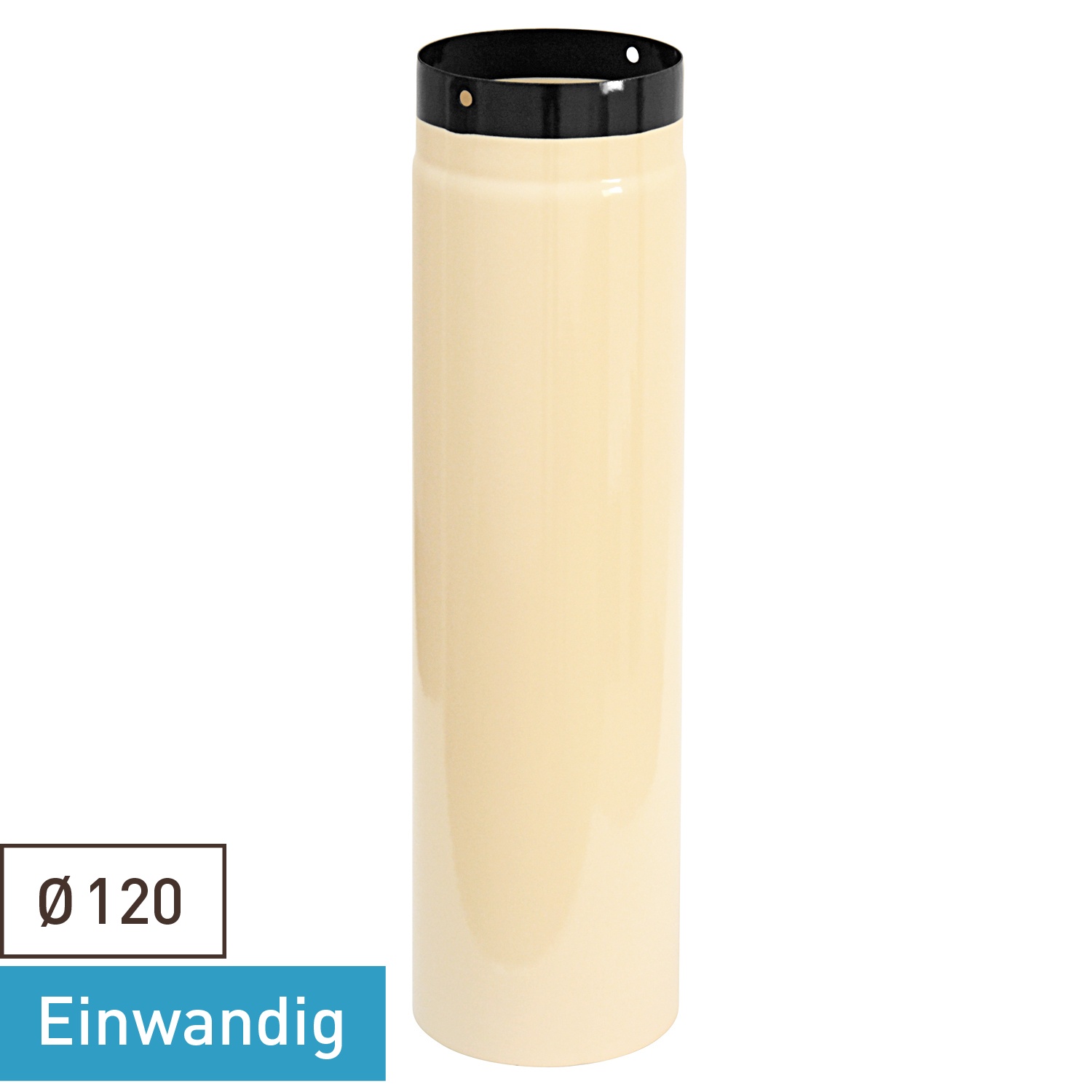 Raik Tuyau de Poêle / Tuyau Émaillé 120mm - 500mm Ivoire