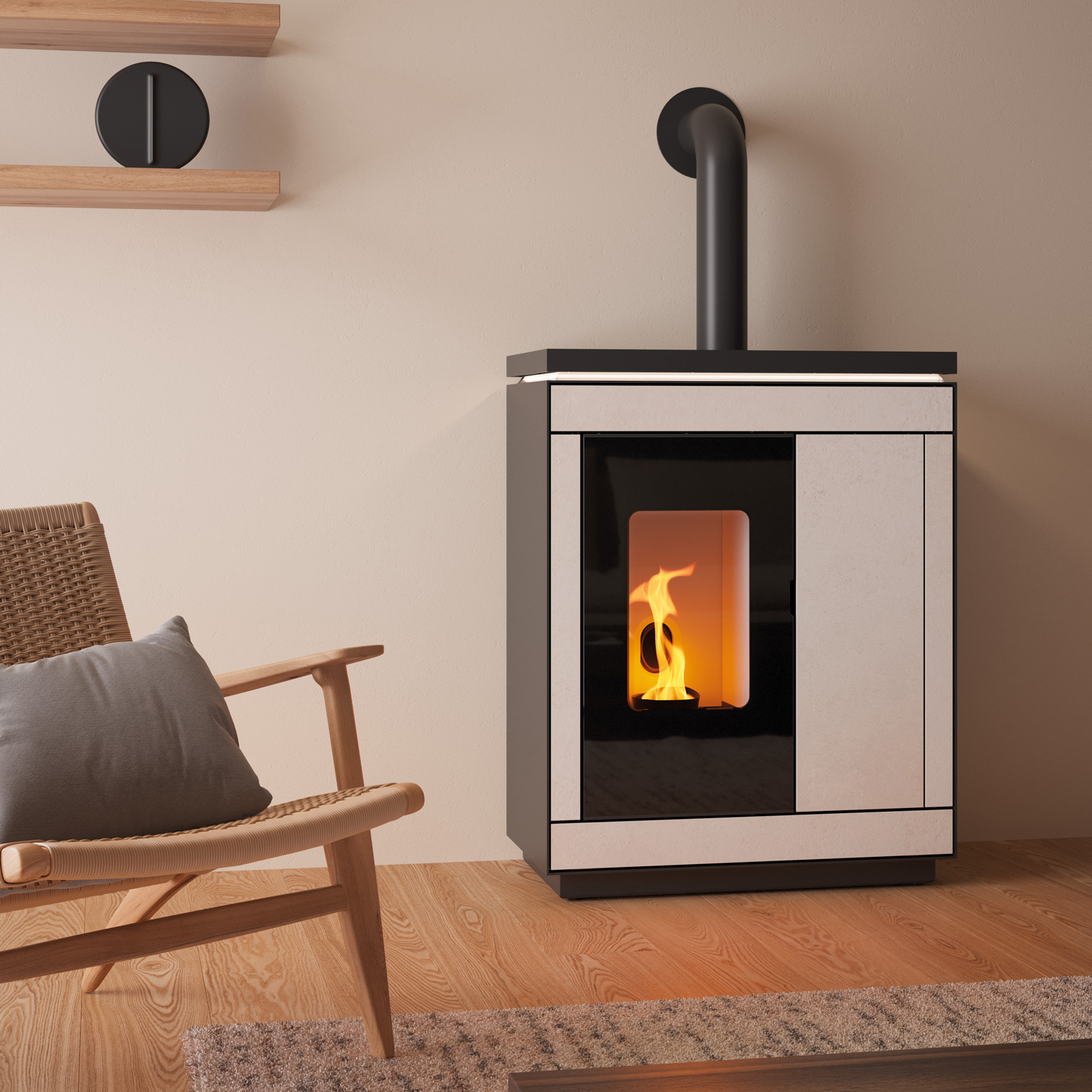 Olsberg Epana Poêle à granulés Céramique Blanche