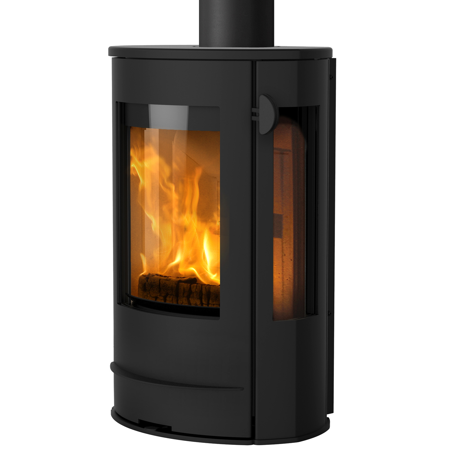 Poêle à bois Lotus Liva 8G Noir, sortie de fumée par le haut