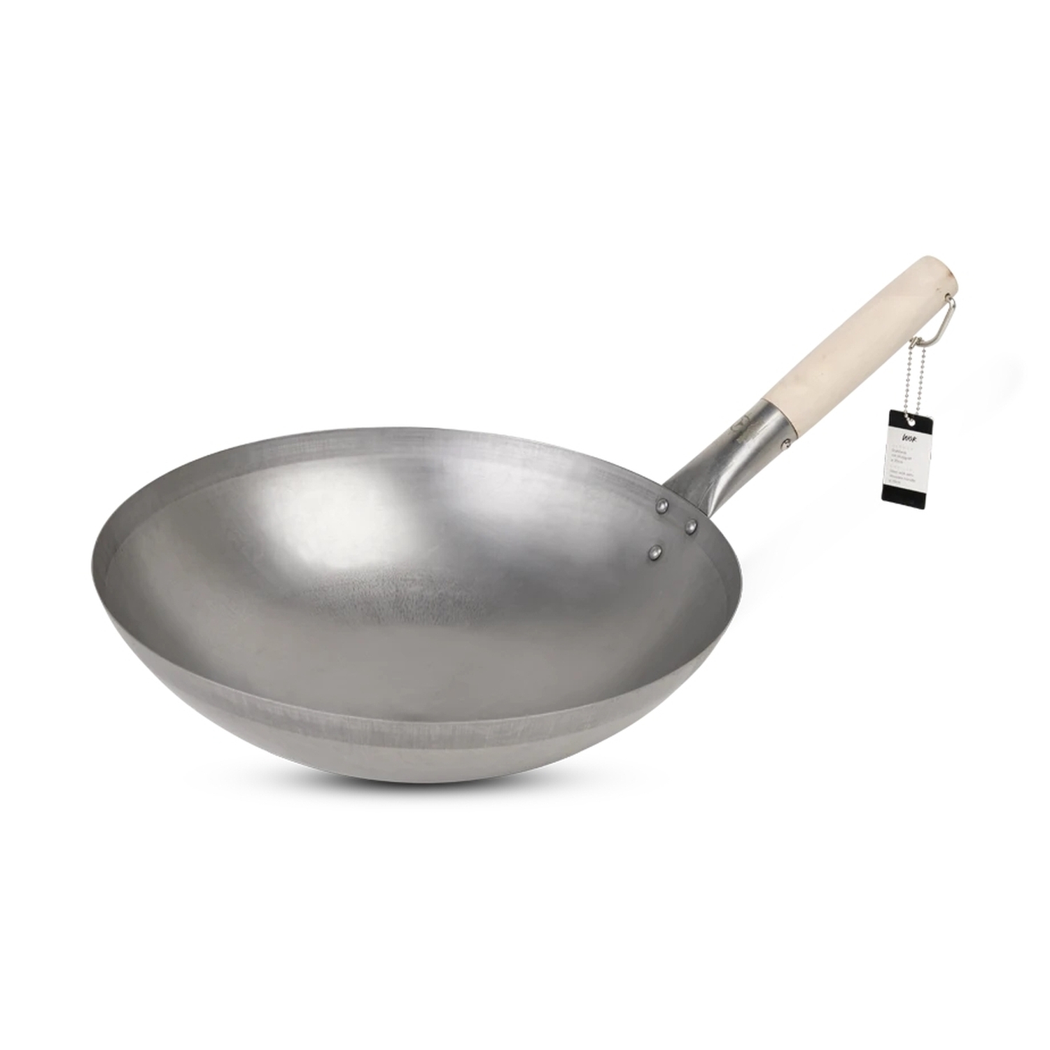 Moesta wok en acier avec poignée en bois